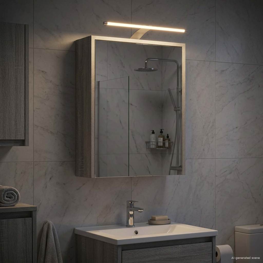 Bathroom Mirror Cabinet with Door Grey Sonoma 43 x 16 x 62.5 cm
