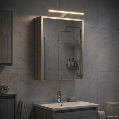 Bathroom Mirror Cabinet with Door Grey Sonoma 43 x 16 x 62.5 cm