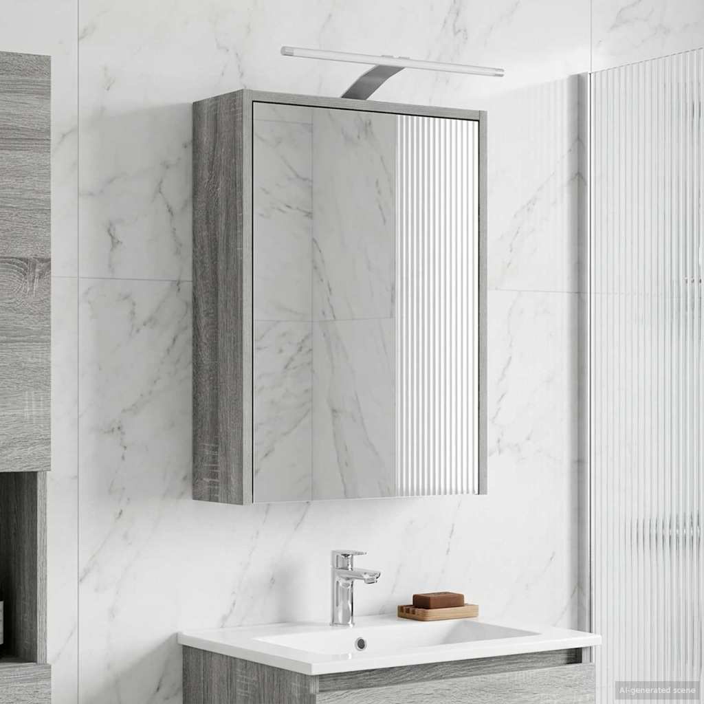 Bathroom Mirror Cabinet with Door Grey Sonoma 43 x 16 x 62.5 cm
