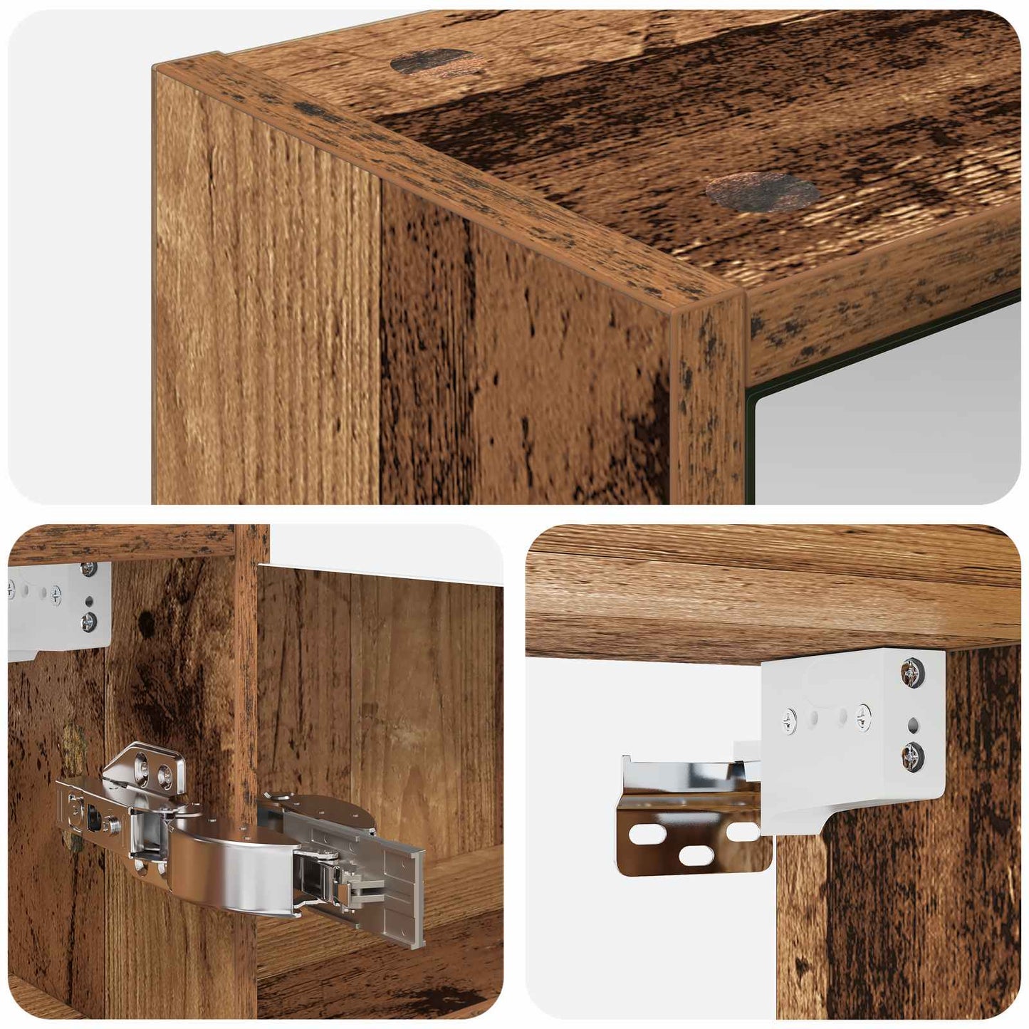 Bathroom Mirror Cabinet with Shelf Old Wood 43 x 16 x 62.5 cm