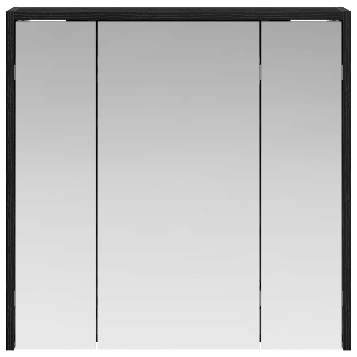 Bathroom Mirror Cabinet Black Oak 63.5 x 16 x 62.5 cm