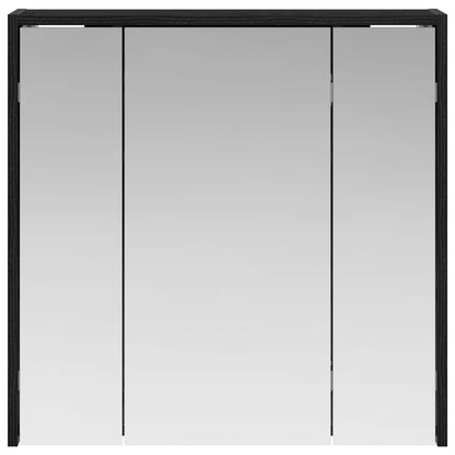 Bathroom Mirror Cabinet Black Oak 63.5 x 16 x 62.5 cm