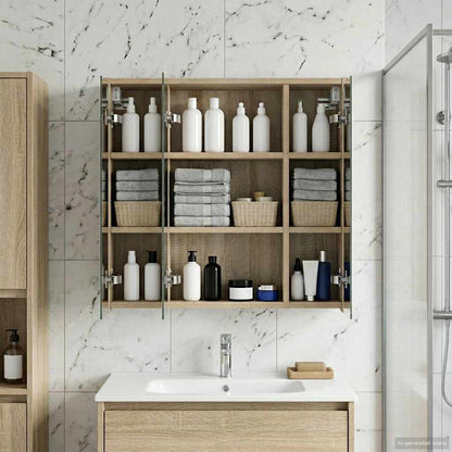 Bathroom Mirror Cabinet Sonoma Oak 63.5 x 16 x 62.5 cm