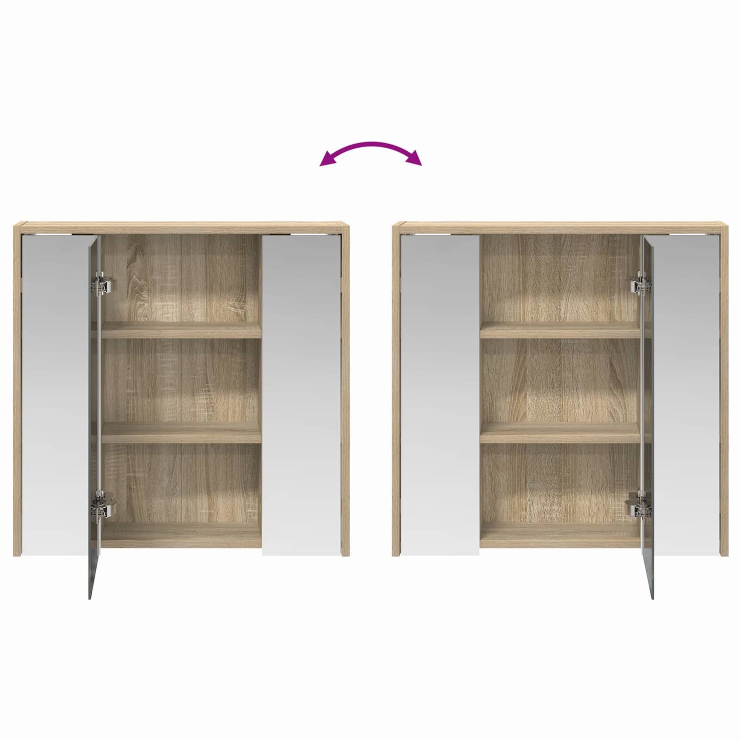 Bathroom Mirror Cabinet Sonoma Oak 63.5 x 16 x 62.5 cm