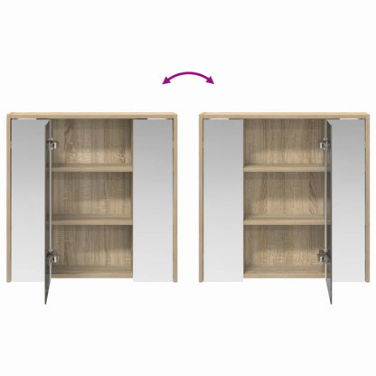 Bathroom Mirror Cabinet Sonoma Oak 63.5 x 16 x 62.5 cm