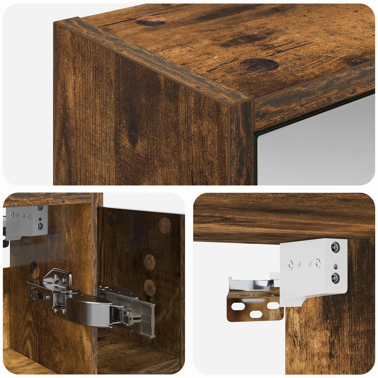 Bathroom Mirror Cabinet Smoked Oak 63.5 x 16 x 62.5 cm