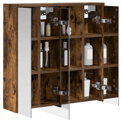 Bathroom Mirror Cabinet Smoked Oak 63.5 x 16 x 62.5 cm