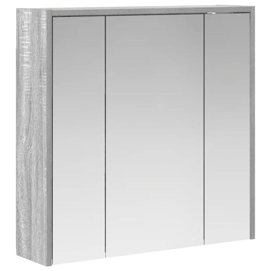 Bathroom Mirror Cabinet Grey Sonoma 63.5 x 16 x 62.5 cm