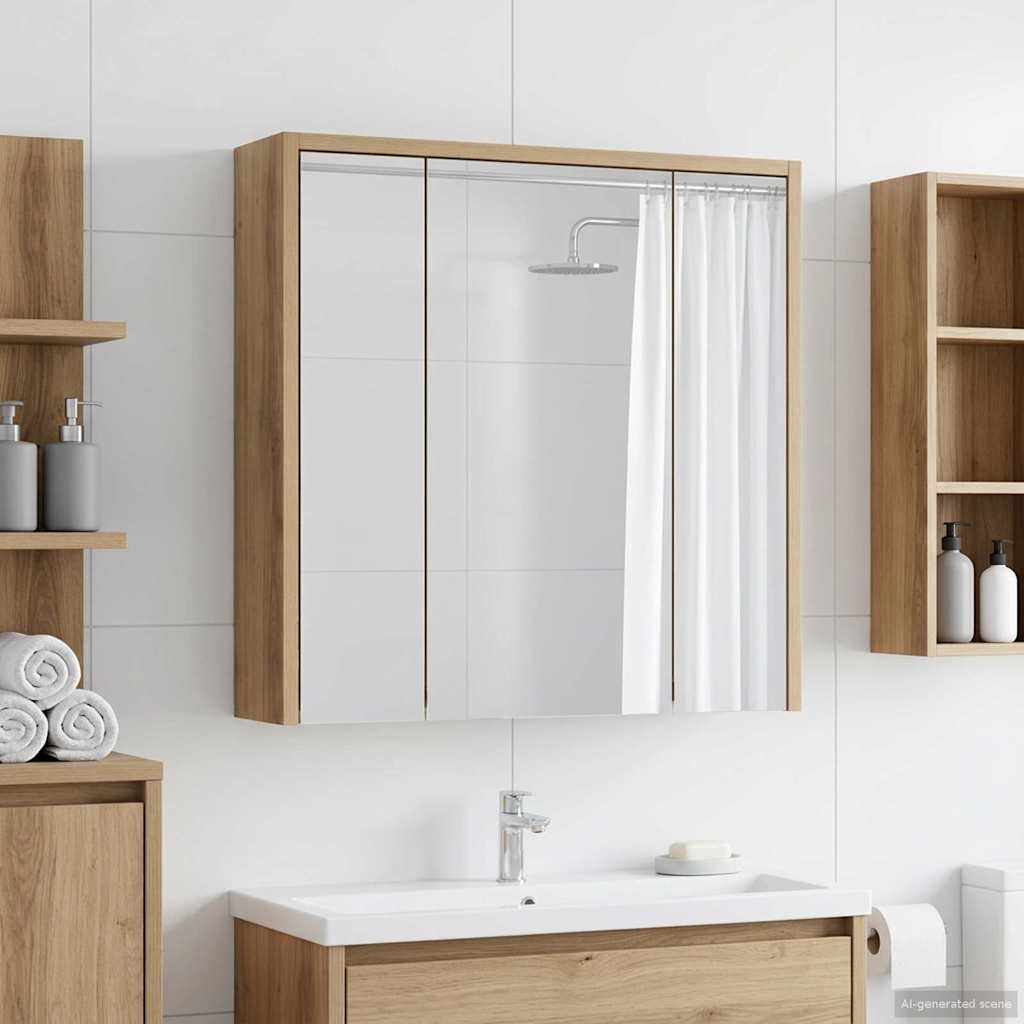 Bathroom Mirror Cabinet Artisian Oak 63.5 x 16 x 62.5 cm
