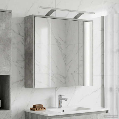 Bathroom Mirror Cabinet Concrete Grey 63.5 x 16 x 62.5 cm