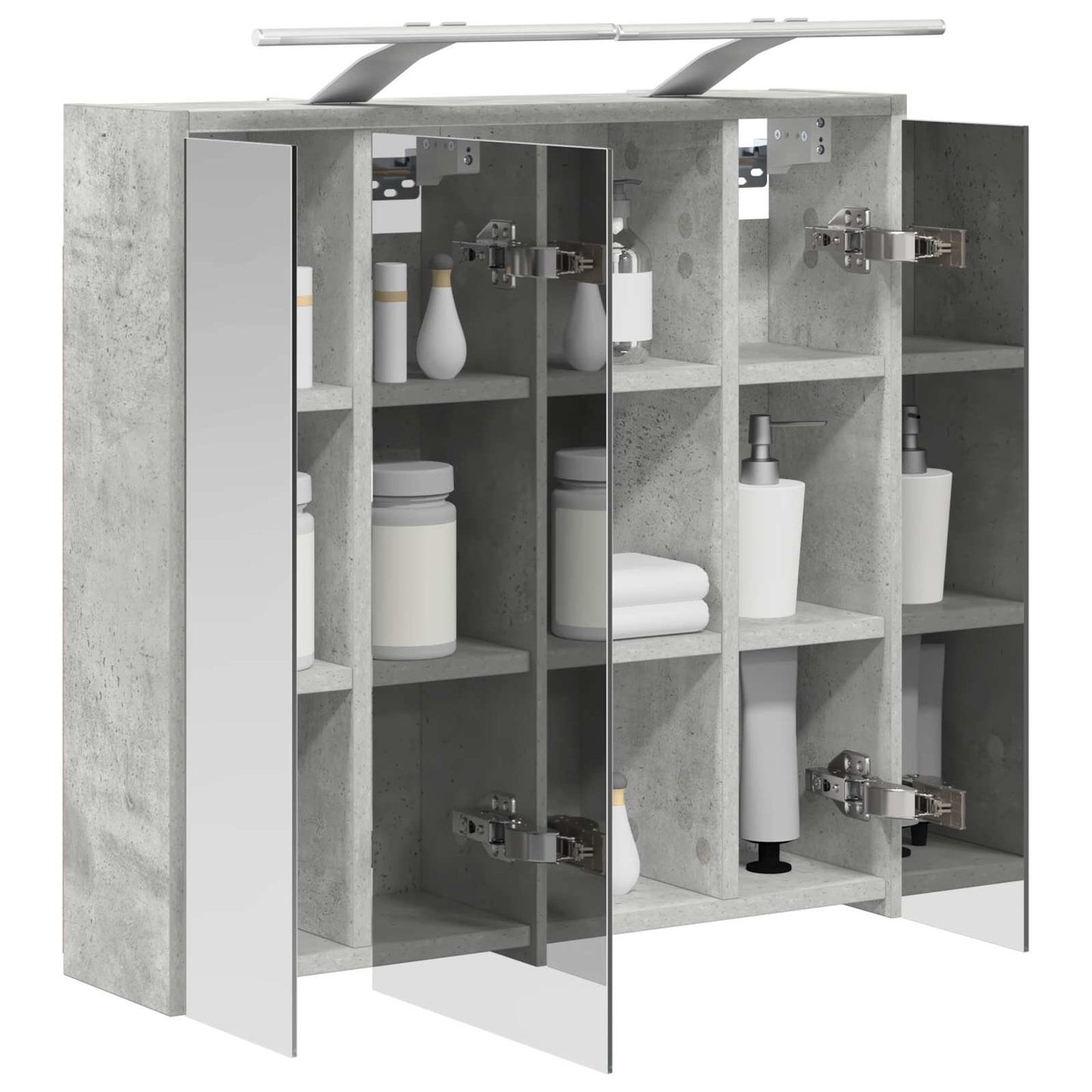 Bathroom Mirror Cabinet Concrete Grey 63.5 x 16 x 62.5 cm
