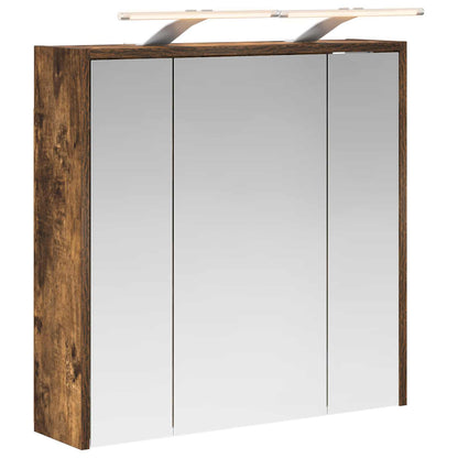 Bathroom Mirror Cabinet Smoked Oak 63.5 x 16 x 62.5 cm