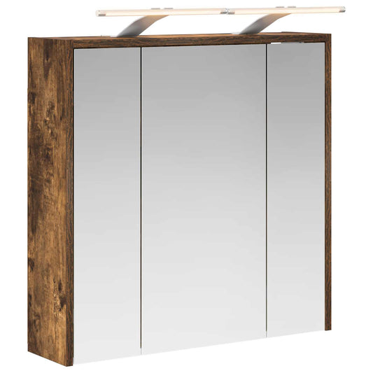 Bathroom Mirror Cabinet Smoked Oak 63.5 x 16 x 62.5 cm