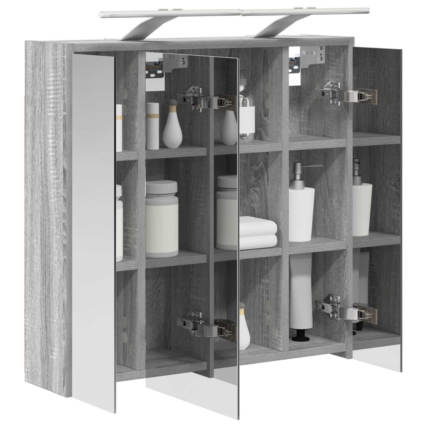Bathroom Mirror Cabinet Grey Sonoma 63.5 x 16 x 62.5 cm