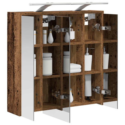 Bathroom Mirror Cabinet Old Wood 63.5 x 16 x 62.5 cm