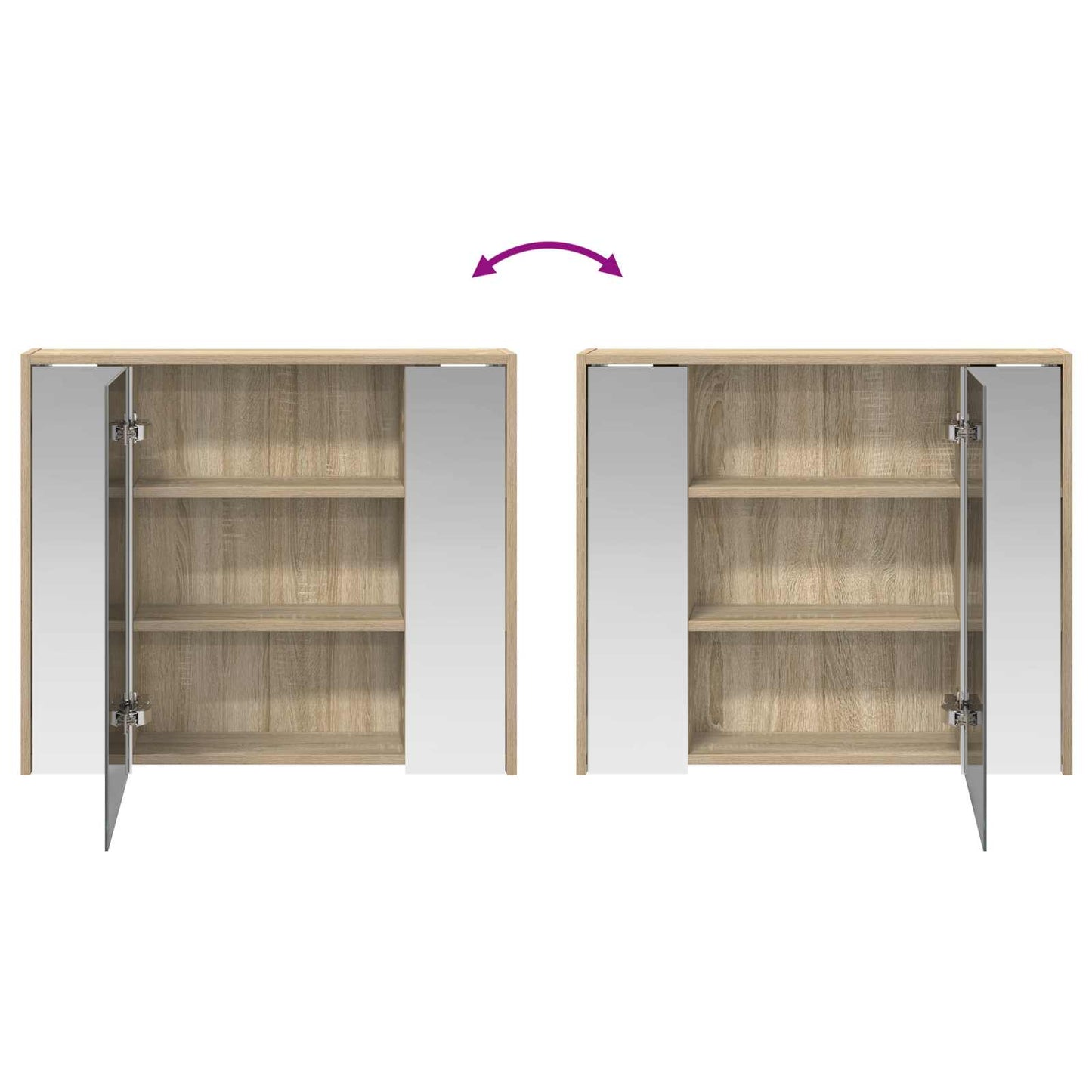 Bathroom Mirror Cabinet Sonoma Oak 73.5 x 16 x 62.5 cm