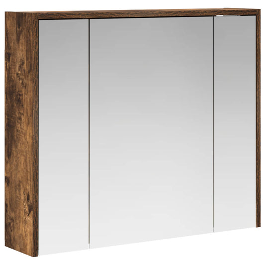 Bathroom Mirror Cabinet Smoked Oak 73.5 x 16 x 62.5 cm