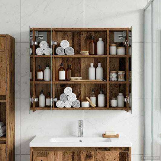 Bathroom Mirror Cabinet Old Wood 73.5 x 16 x 62.5 cm