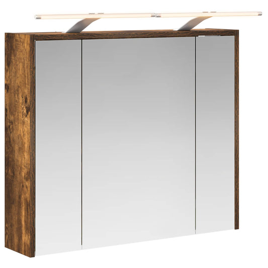 Bathroom Mirror Cabinet Smoked Oak 73.5 x 16 x 62.5 cm