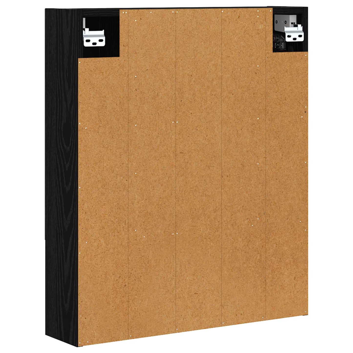 Bathroom Mirror Cabinet with Shelf Black Oak 60 x 14.5 x 70 cm