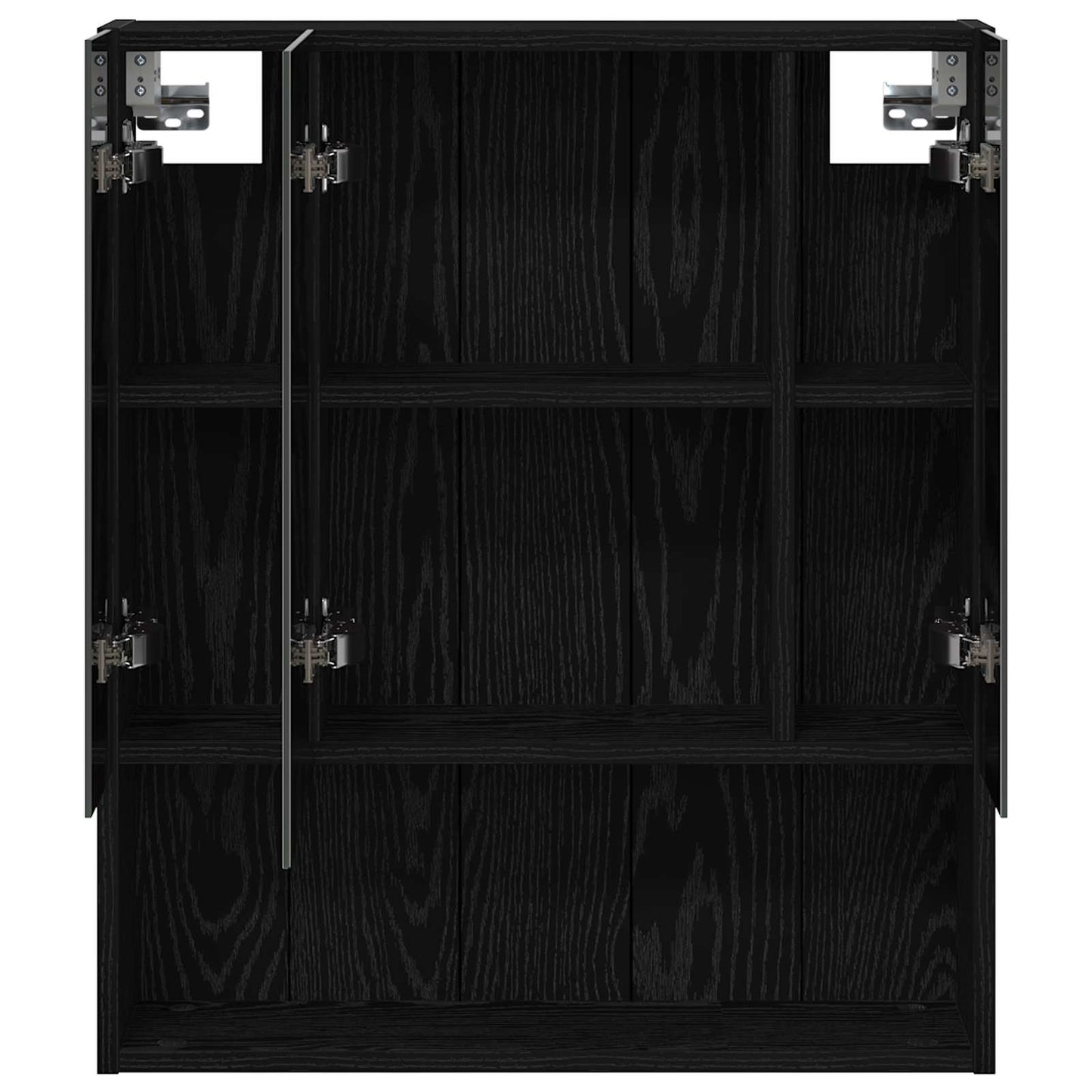 Bathroom Mirror Cabinet with Shelf Black Oak 60 x 14.5 x 70 cm