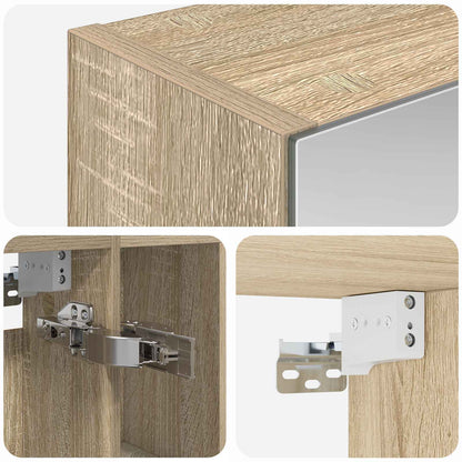 Bathroom Mirror Cabinet with Shelf Sonoma Oak 60 x 14.5 x 70 cm