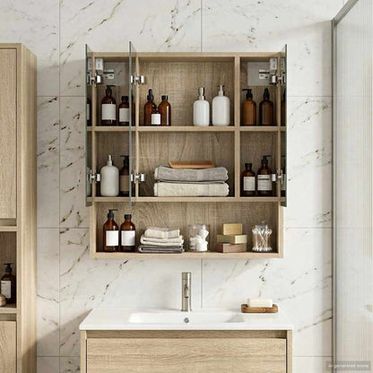 Bathroom Mirror Cabinet with Shelf Sonoma Oak 60 x 14.5 x 70 cm