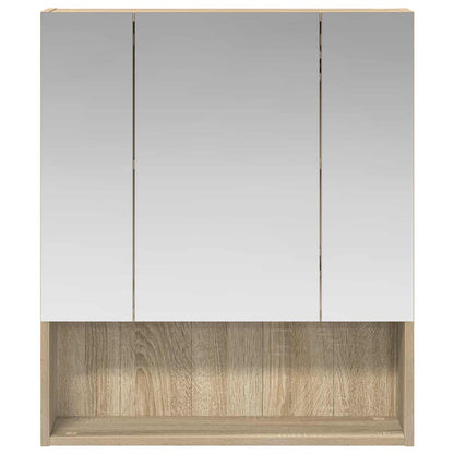 Bathroom Mirror Cabinet with Shelf Sonoma Oak 60 x 14.5 x 70 cm