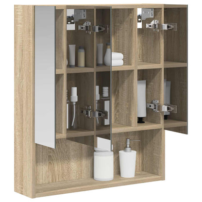 Bathroom Mirror Cabinet with Shelf Sonoma Oak 60 x 14.5 x 70 cm