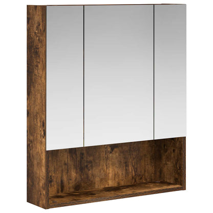 Bathroom Mirror Cabinet with Shelf Smoked Oak 60 x 14.5 x 70 cm