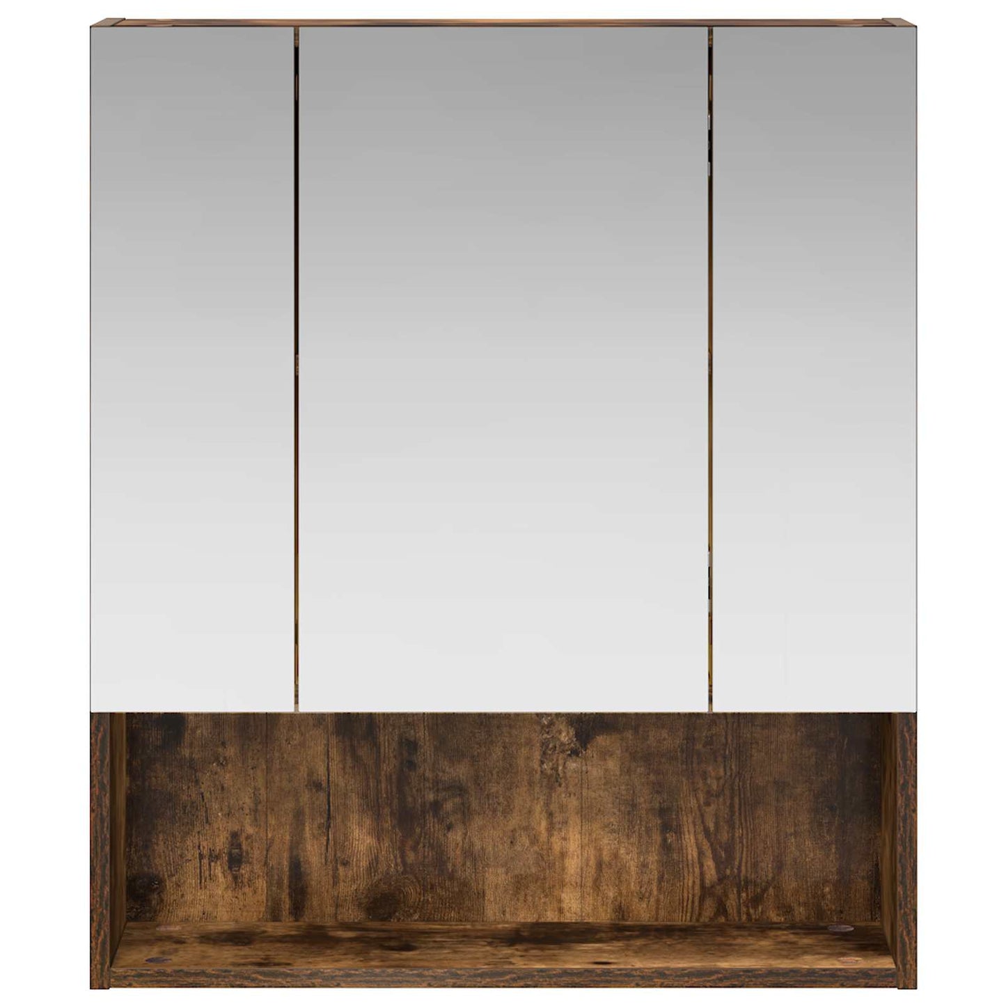 Bathroom Mirror Cabinet with Shelf Smoked Oak 60 x 14.5 x 70 cm