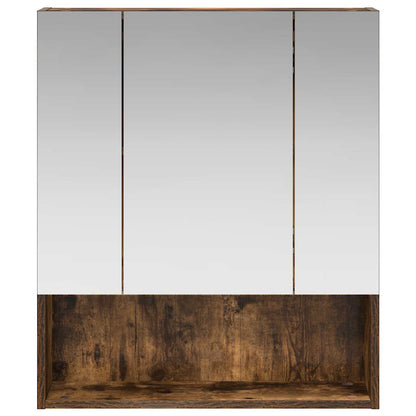 Bathroom Mirror Cabinet with Shelf Smoked Oak 60 x 14.5 x 70 cm