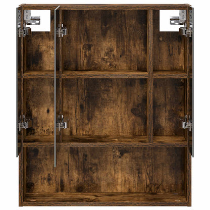 Bathroom Mirror Cabinet with Shelf Smoked Oak 60 x 14.5 x 70 cm