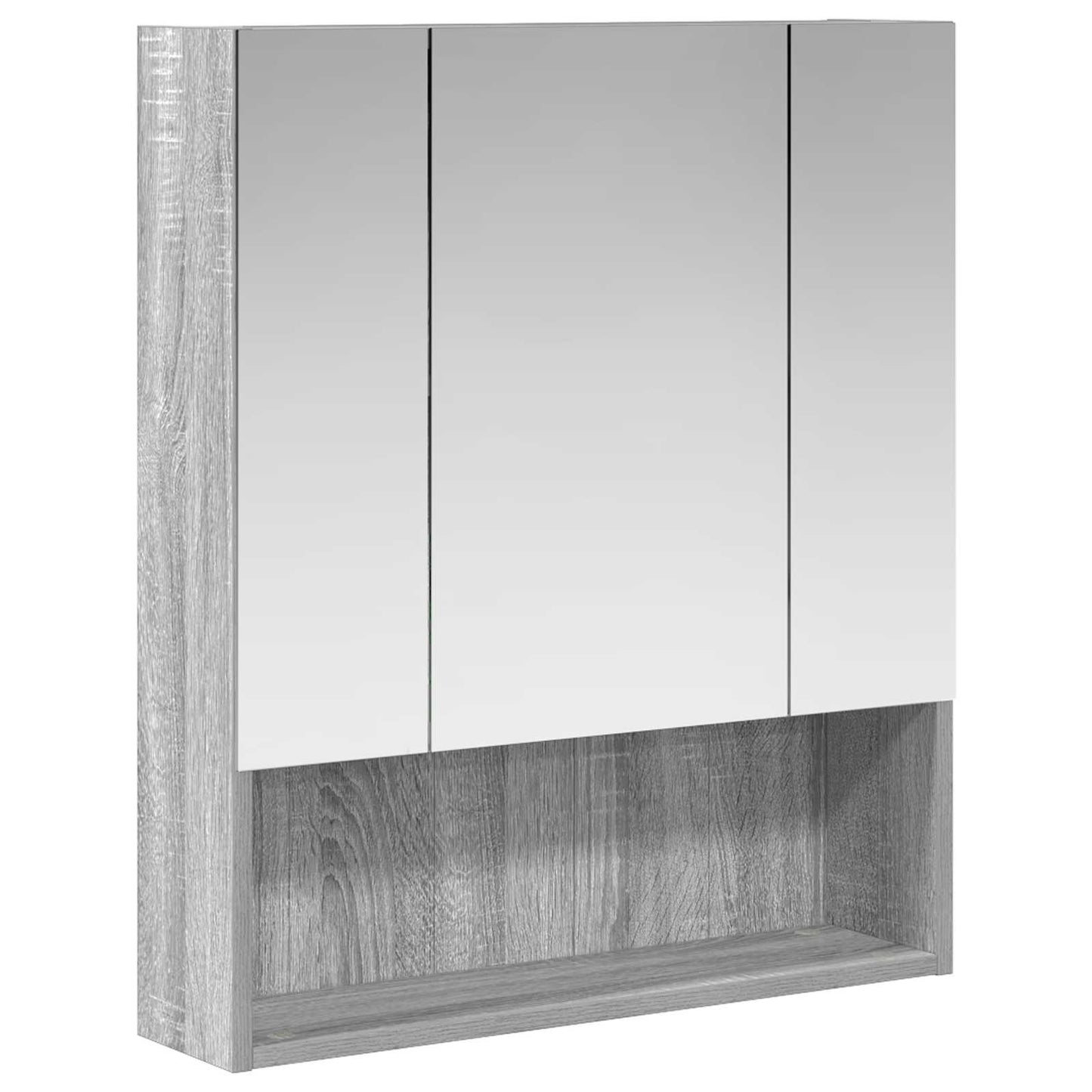Bathroom Mirror Cabinet with Door Grey Sonoma 60 x 14.5 x 70 cm