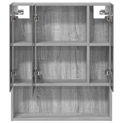 Bathroom Mirror Cabinet with Door Grey Sonoma 60 x 14.5 x 70 cm