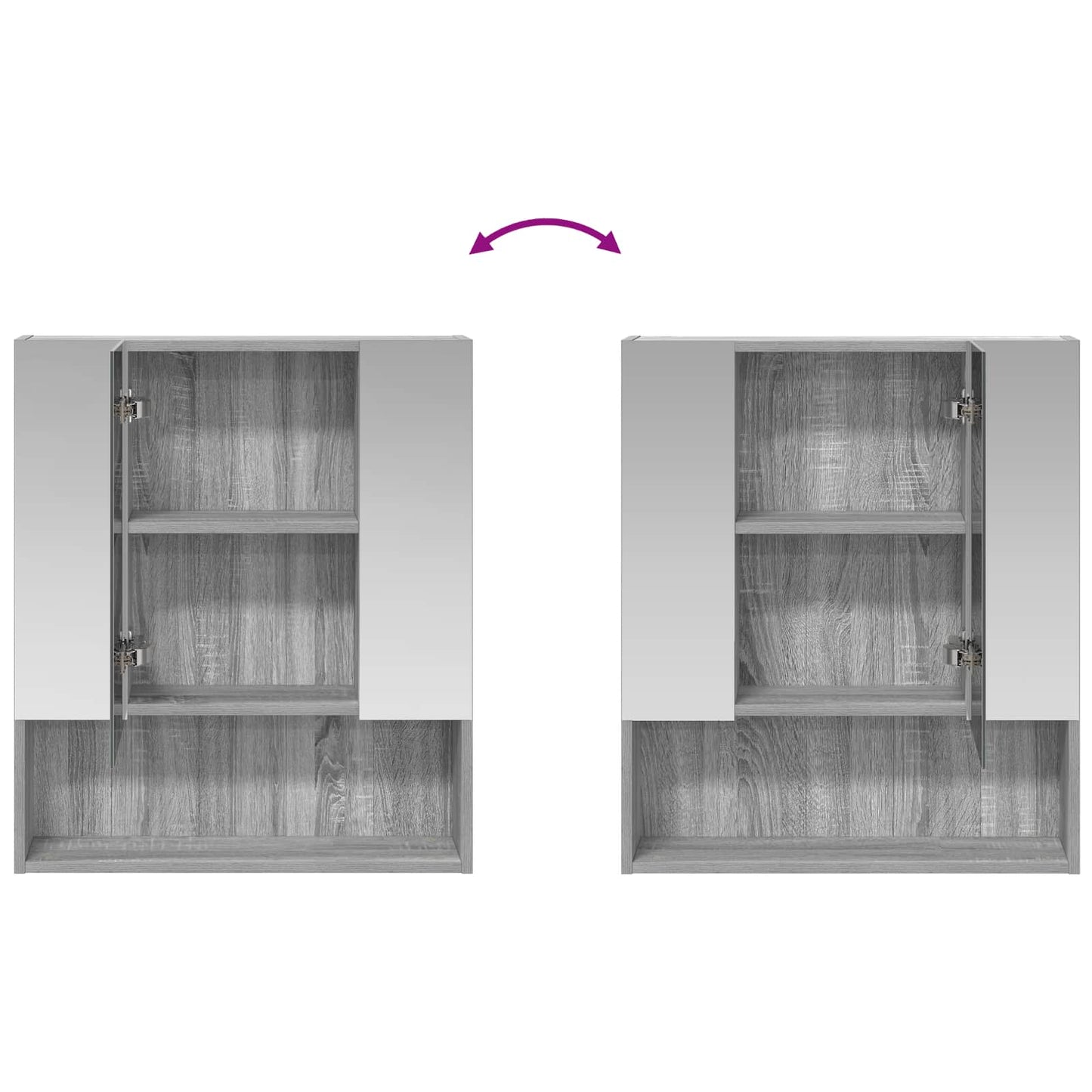 Bathroom Mirror Cabinet with Door Grey Sonoma 60 x 14.5 x 70 cm