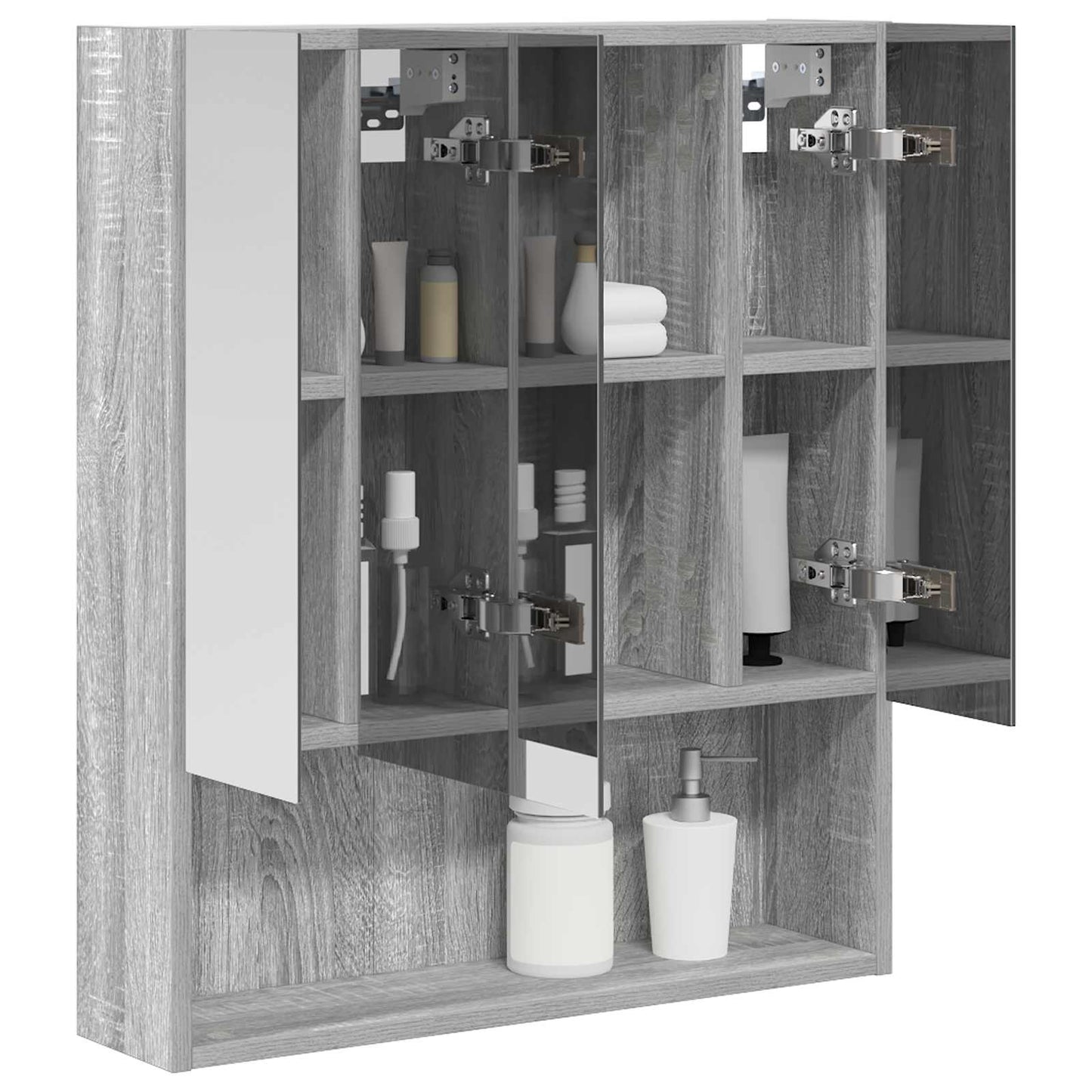 Bathroom Mirror Cabinet with Door Grey Sonoma 60 x 14.5 x 70 cm