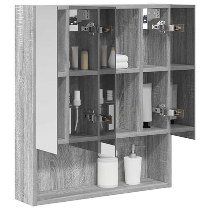 Bathroom Mirror Cabinet with Door Grey Sonoma 60 x 14.5 x 70 cm