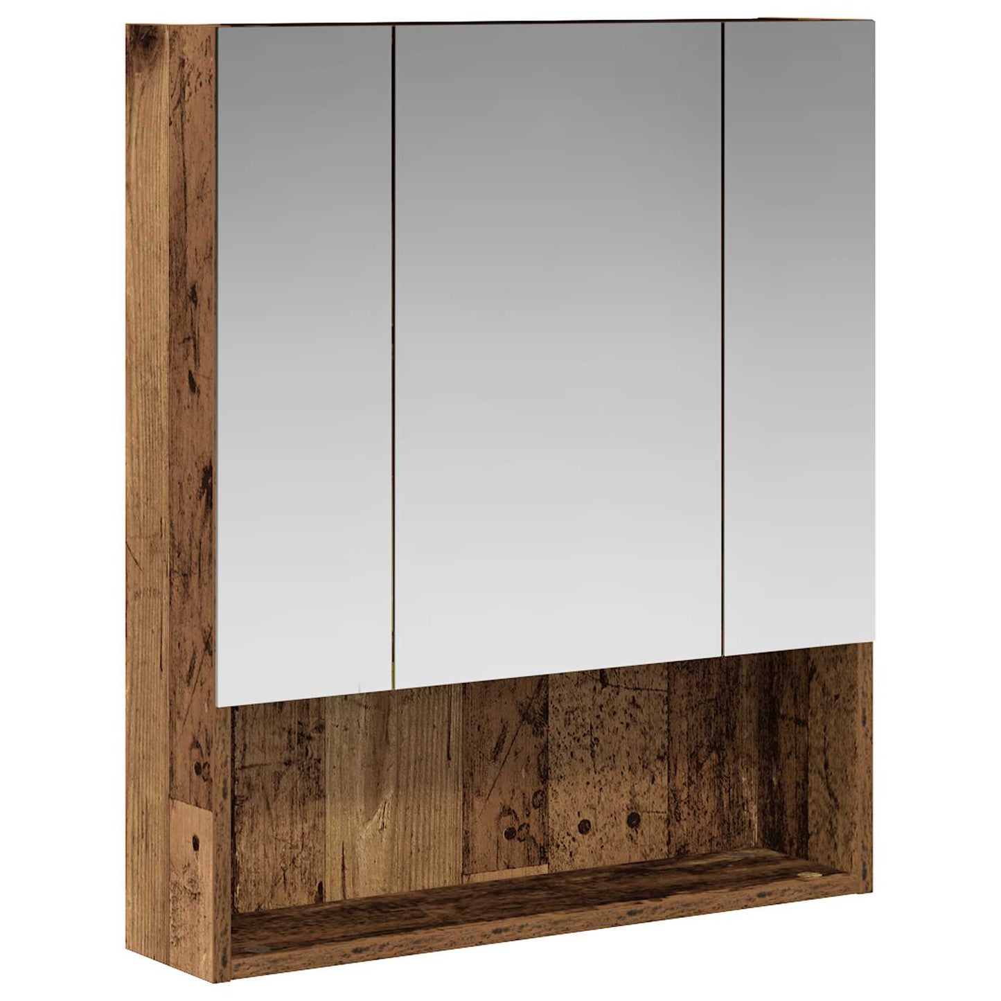 Bathroom Mirror Cabinet with Shelf Old Wood 60 x 14.5 x 70 cm
