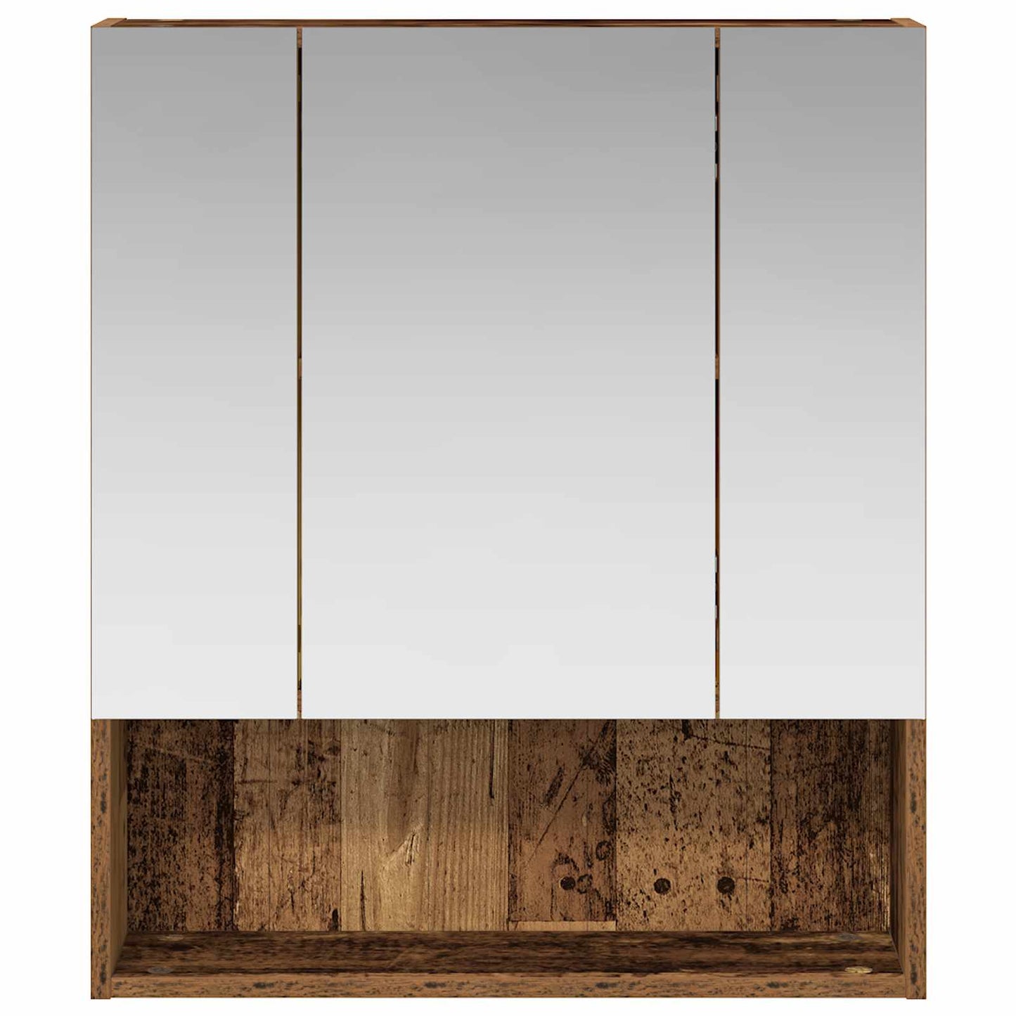 Bathroom Mirror Cabinet with Shelf Old Wood 60 x 14.5 x 70 cm