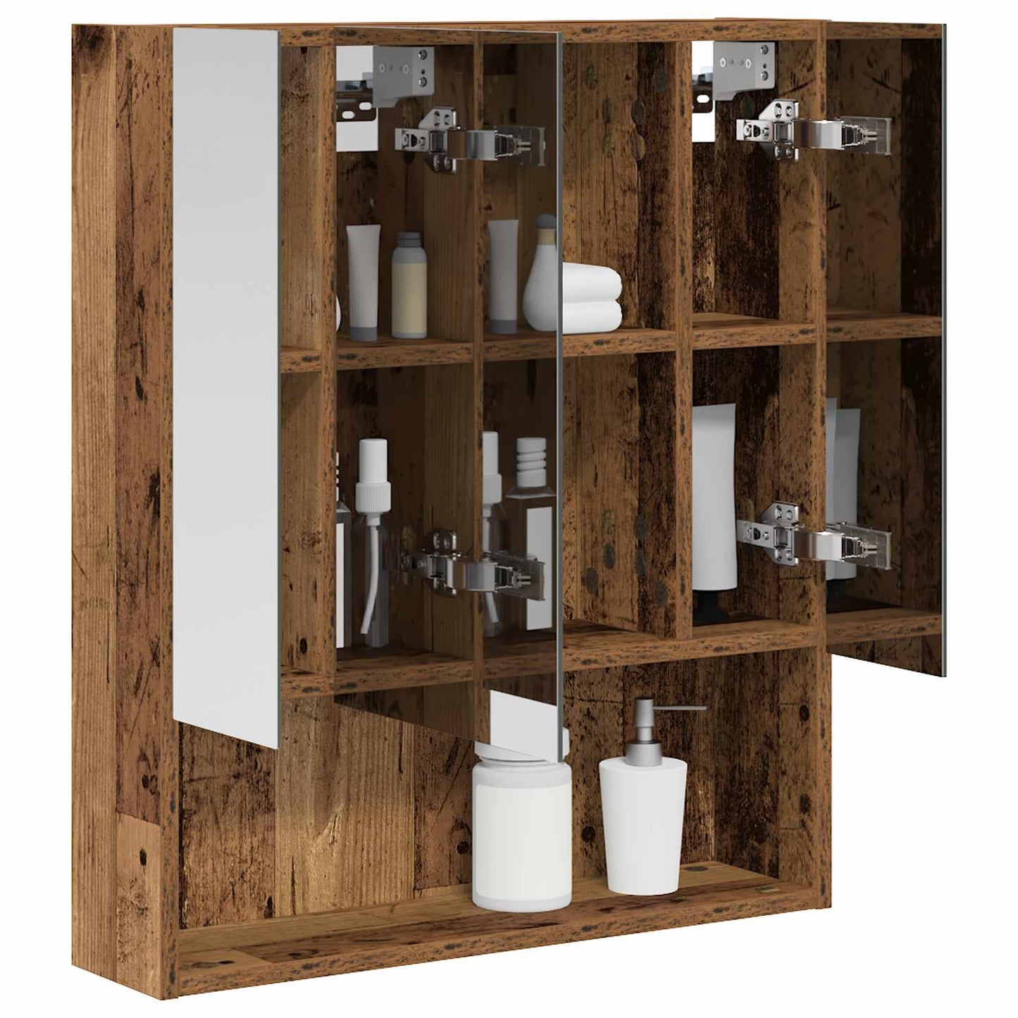 Bathroom Mirror Cabinet with Shelf Old Wood 60 x 14.5 x 70 cm