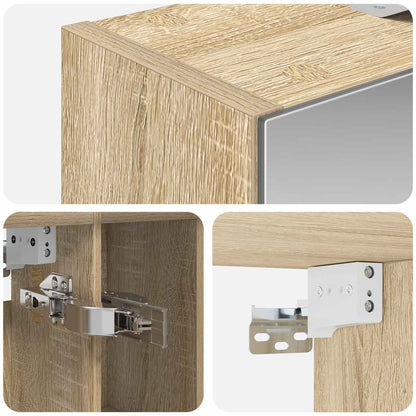 Bathroom Mirror Cabinet with Shelf Sonoma Oak 60 x 14.5 x 70 cm