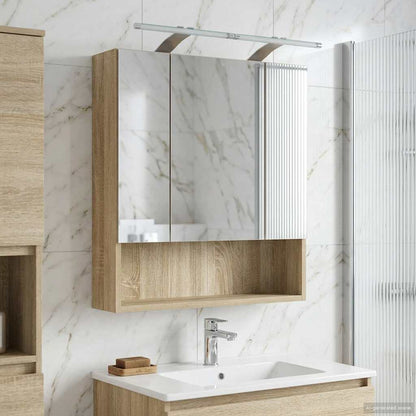 Bathroom Mirror Cabinet with Shelf Sonoma Oak 60 x 14.5 x 70 cm