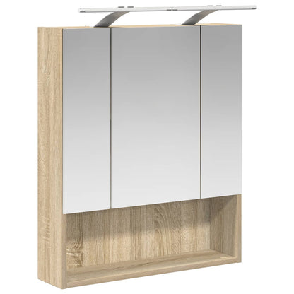 Bathroom Mirror Cabinet with Shelf Sonoma Oak 60 x 14.5 x 70 cm