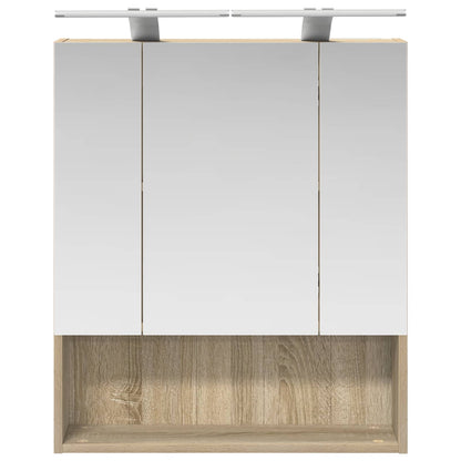 Bathroom Mirror Cabinet with Shelf Sonoma Oak 60 x 14.5 x 70 cm
