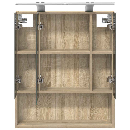 Bathroom Mirror Cabinet with Shelf Sonoma Oak 60 x 14.5 x 70 cm