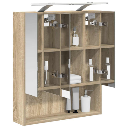 Bathroom Mirror Cabinet with Shelf Sonoma Oak 60 x 14.5 x 70 cm