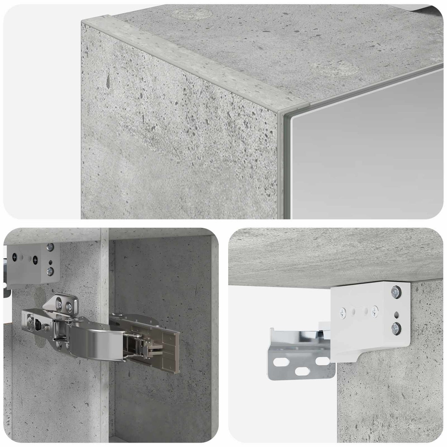 Bathroom Mirror Cabinet Concrete Grey 60 x 14.5 x 70 cm