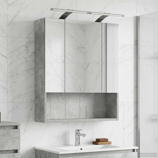 Bathroom Mirror Cabinet Concrete Grey 60 x 14.5 x 70 cm