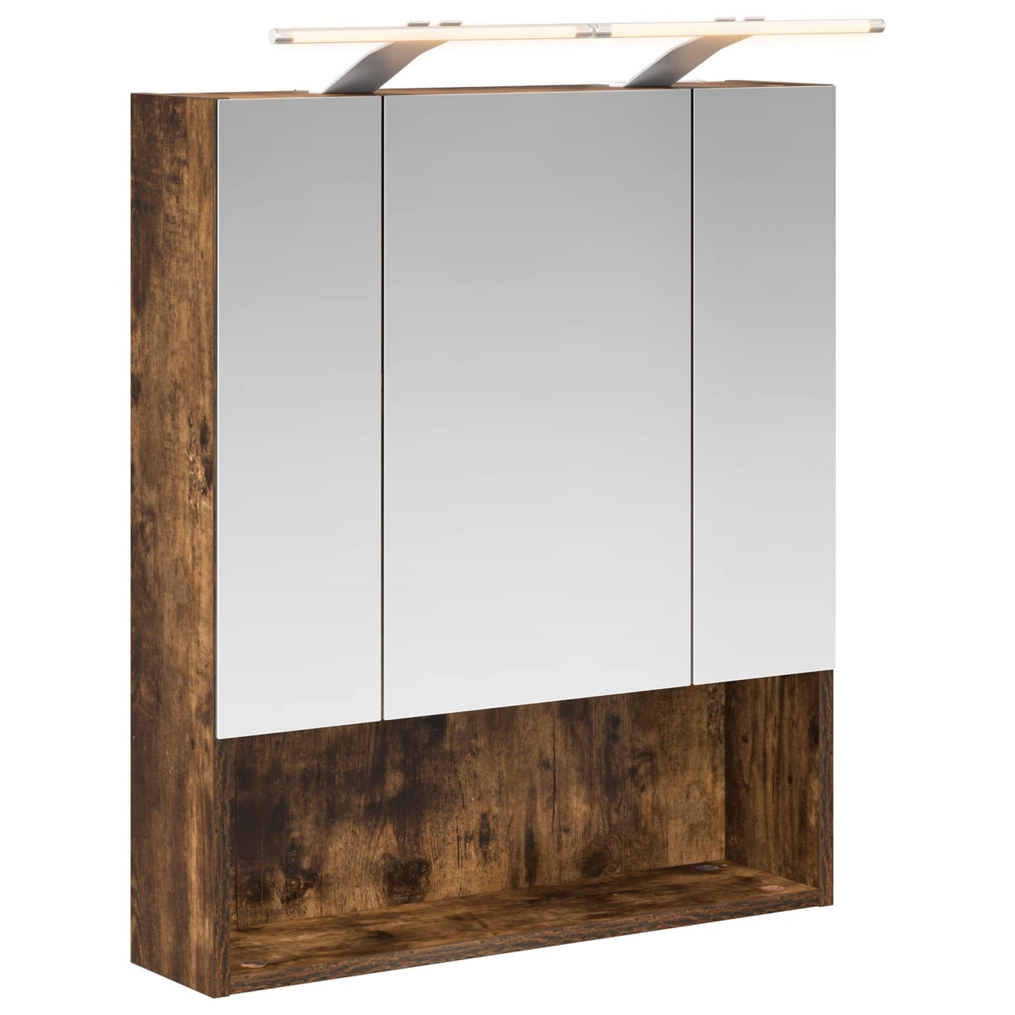 Bathroom Mirror Cabinet with Shelf Smoked Oak 60 x 14.5 x 70 cm